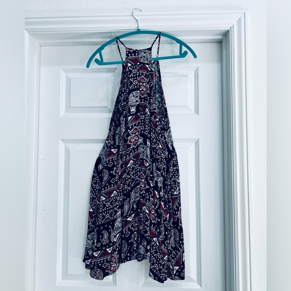 CLEARANCE Summer Spaghetti Strap Festival Elephant Print Mini Dress - Picture 4 of 4